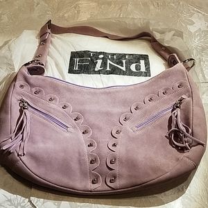 THE FIND purple leather handbag with dust bag